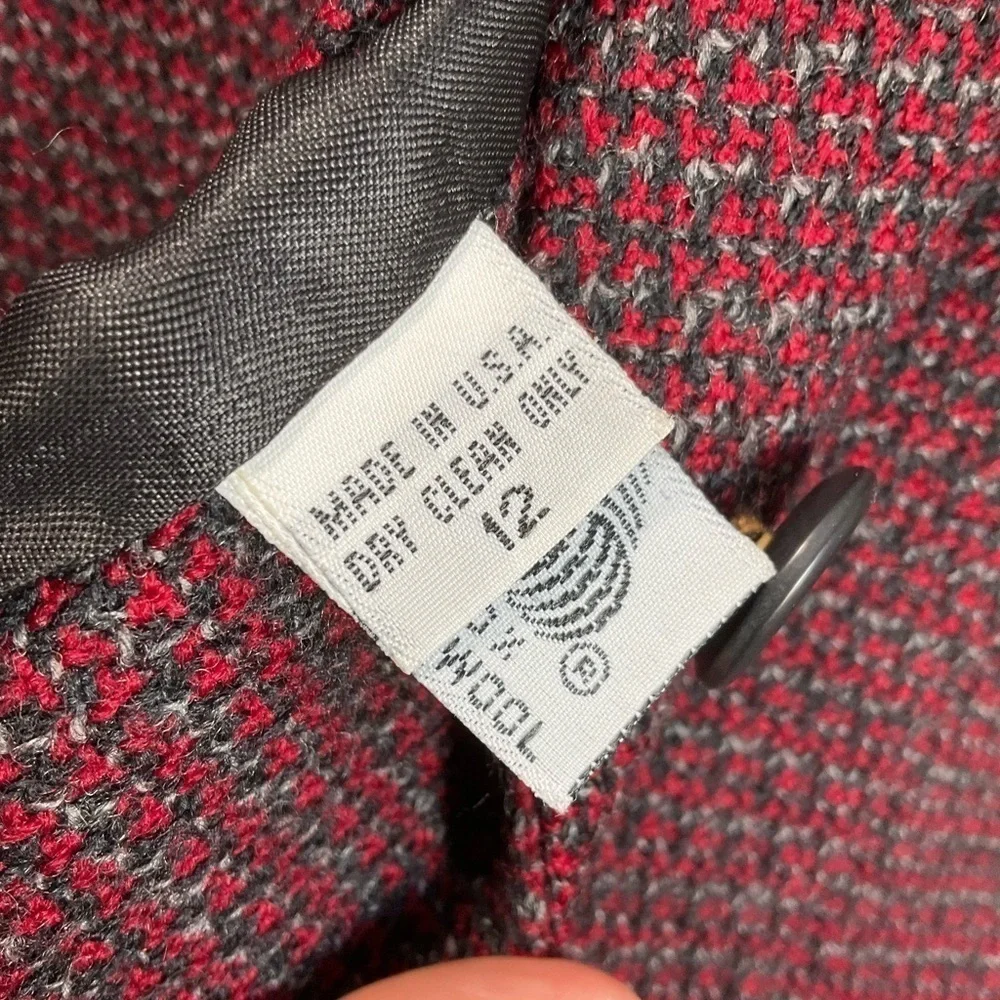 Vintage Gianni Sport Wool Blend Tweed Jacket size 12 Blazer Long Sleeve - Picture 6 of 8